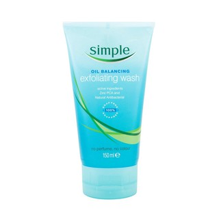  Sữa Rửa Mặt Cân Bằng Cho Da Dầu Simple Oil Balancing Exfoliating Facial Wash 150ml 