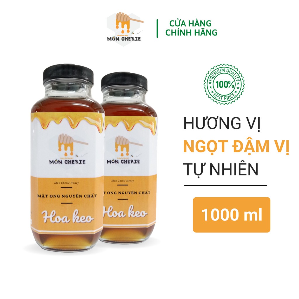 [1 lít] Mật Ong Nguyên Chất Hoa Keo Mon Cherie Honey Loại Dinh Dưỡng Nhất 1400g