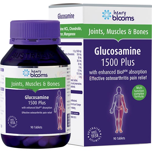 Viên uống Henry Blooms Glucosamine 1500 Plus hỗ trợ chắc khỏe hệ xương khớp (30 viên/90 viên/180 viên)