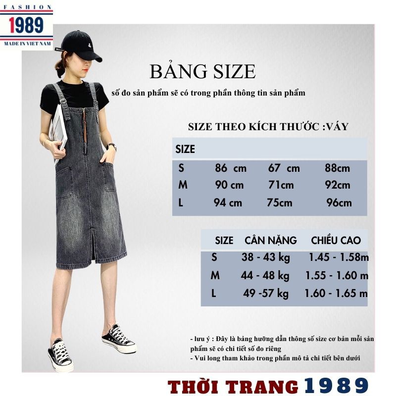 (QUÀ TẶNG LÀ NƯỚC XẢ VẢI)Yếm Váy Jeans Nữ 🌺Chất Bò Phối 2 Túi Trước Kèm Dây Kéo Mang Phong Cách Hàn Quốc 2021 ,TIỆM 1989 | BigBuy360 - bigbuy360.vn