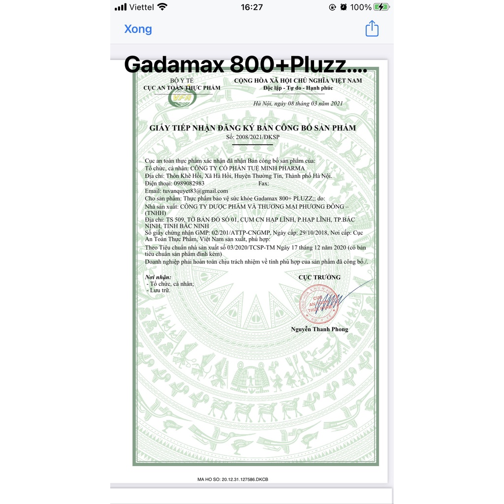 Bổ gan GADAMAX 800+ PLUZZ