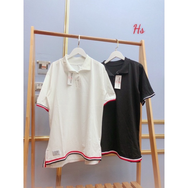 Áo polo cổ bẻ viền gấu