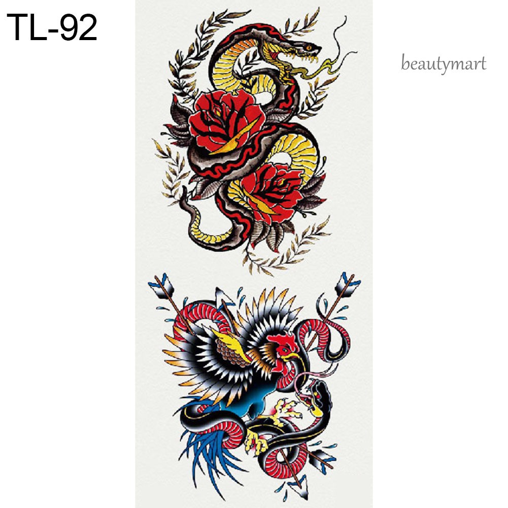 [Hàng mới về] Hình xăm tạm thời chống nước họa tiết hình con rắn màu chó cú