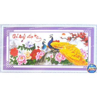Tranh đính đá kim cương đa sắc abc phú quý cát tường df327