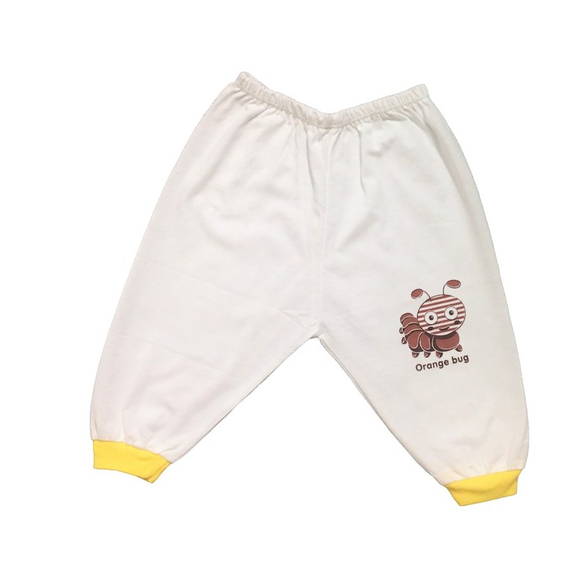 Quần sơ sinh ( 1 cái) cotton Thái Hà Thịnh | Size 1-3 (ss-9kg) | Mẫu Trắng bo gấu | quần áo trẻ em sơ sinh