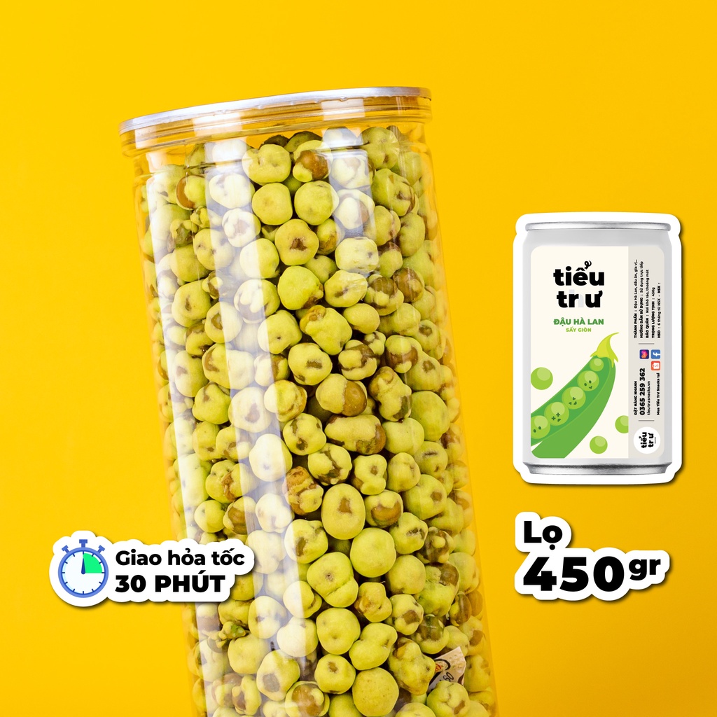 Đậu Hà Lan sấy giòn vị Wasabi mù tạt | 450g | Ăn vặt Tiểu Trư Hà Nội ngon rẻ