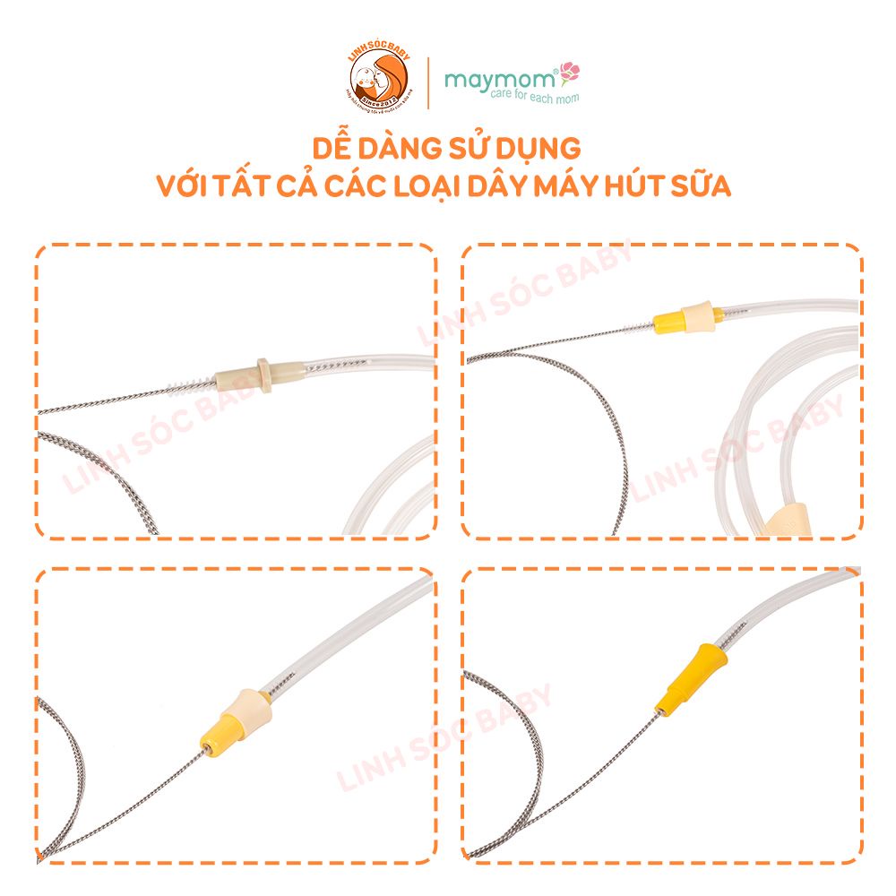 Dụng cụ cọ rửa vệ sinh dây máy hút sữa dài 100cm, thép không gỉ