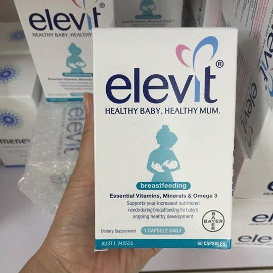 ELEVIT SAU SINH - Vitamin Cho Mẹ Sau Sinh -  Elevit Bú, Elevit Breastfeeding 60 Viên Úc