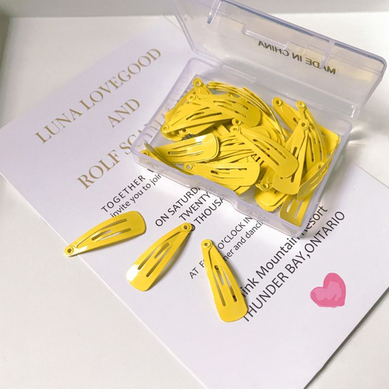 Set 50 Kẹp Tóc Mini 3cm Bằng Hợp Kim Hình Giọt Nước Phong Cách Hàn Quốc Cho Nữ