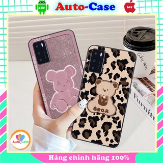 Ốp oppo a16 / r17 in hình gấu, bear, bearbiick, caro cao cấp