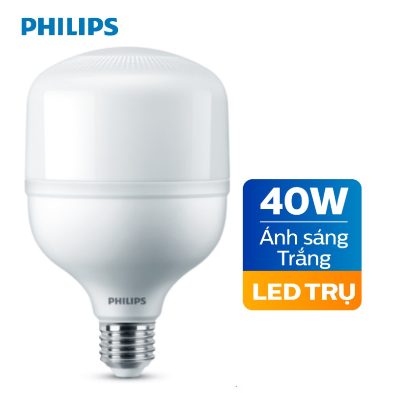 Bóng PHILIPS Led Trụ 40W Đuôi E27 Ánh Sáng Trắng/Vàng Bảo Hành 2 Năm (1 Đổi 1)