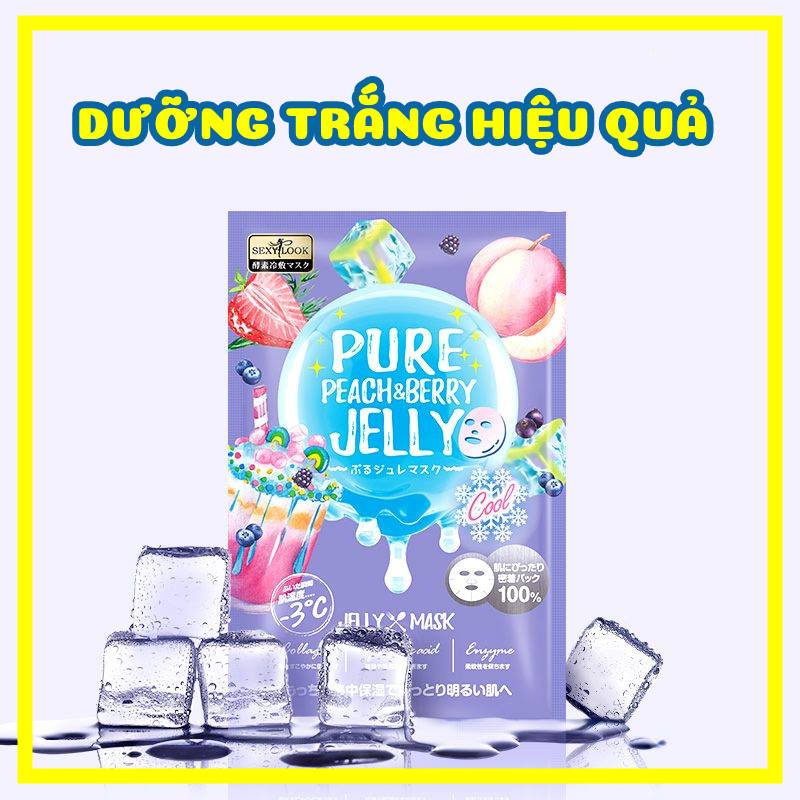 Mặt Nạ Thạch Trái Cây Đào [MIẾNG LẺ] Mát Lạnh Pure Jelly Mask Sexylook Đài Loan Cao Cấp Trắng Sáng Rạng Rỡ