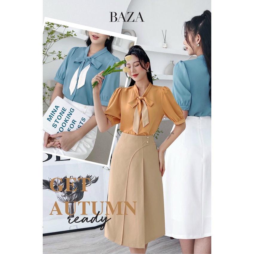 ÁO SƠ MI PHỐI NƠ BA300 - THỜI TRANG CÔNG SỞ BAZA