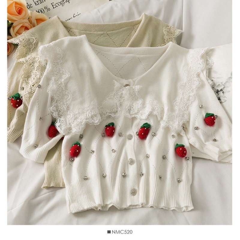 Order áo croptop len dâu Tây Hàng Quảng Châu Dày Mịn