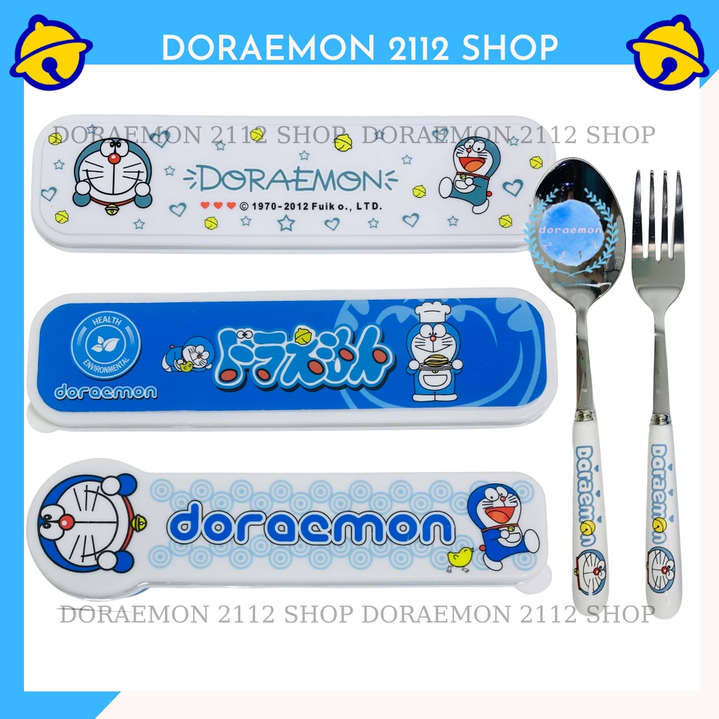 Bộ muỗng đũa nĩa kèm hộp Doraemon