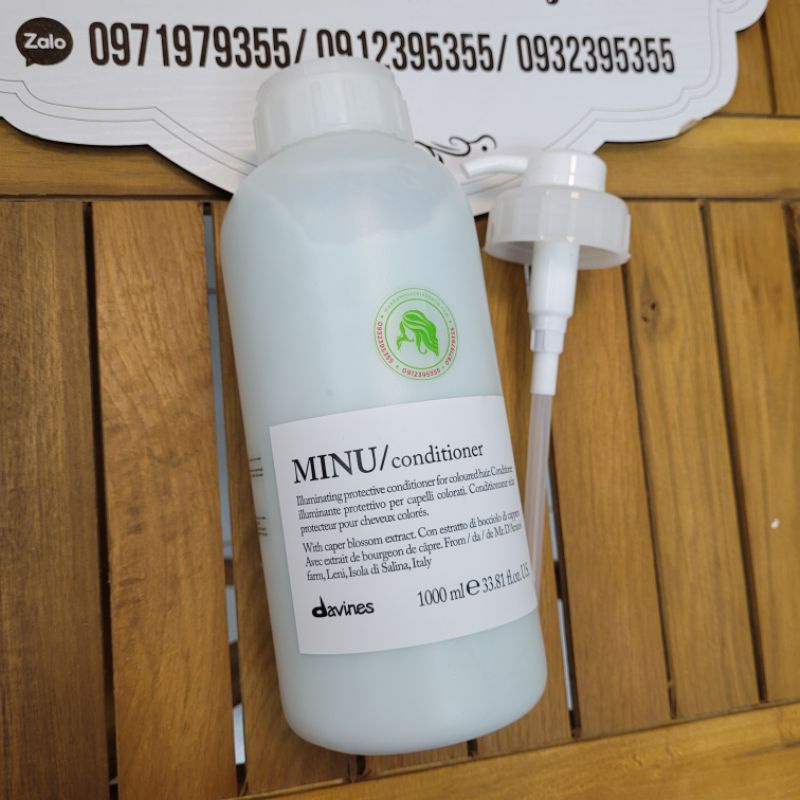 DẦU GỘI  XẢ DAVINES MINU DƯỠNG BÓNG VÀ LÀM MỀM TÓC NHUỘM 1000ML