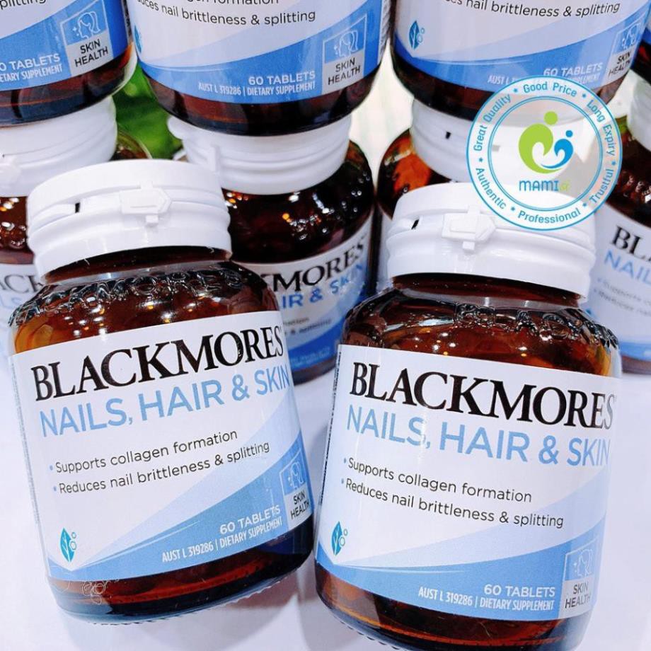 Viên uống  giúp đẹp da, móng chắc khỏe và tóc bóng mượt cho phụ nữ từ 18 tuổi Blackmores Nails, Hair and Skin, Úc