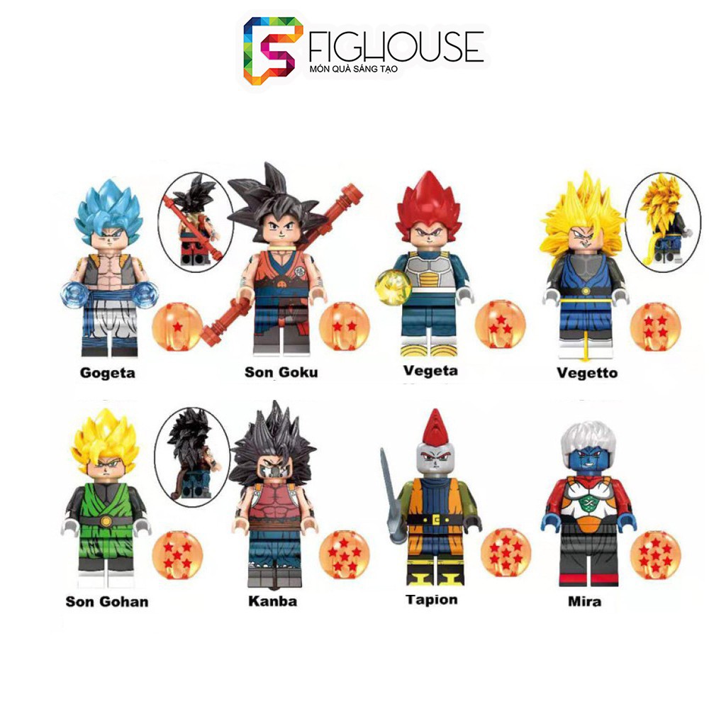 Full Set 8 Minifigures KF6069 Các Nhân Vật Dragon Ball 7 Viên Ngọc Rồng - Đồ Chơi Lắp Ráp Xếp Hình [C21]