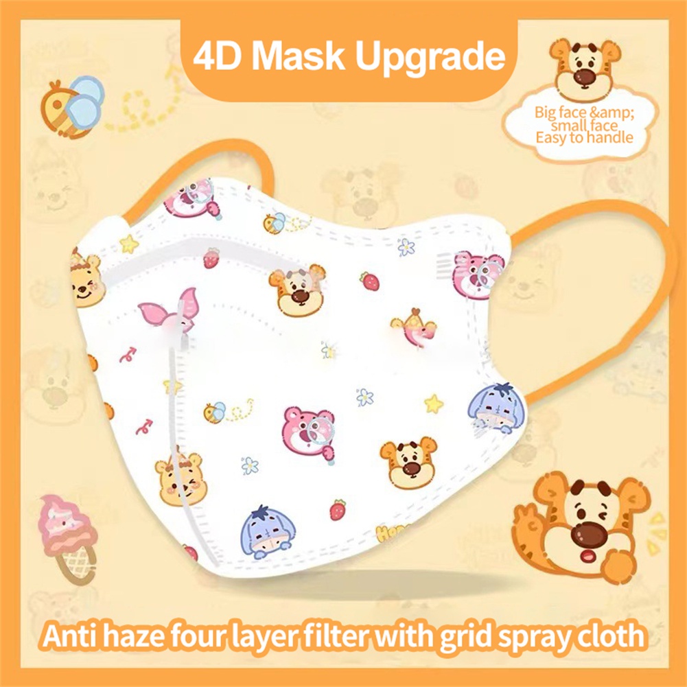 Khẩu trang gấu dâu Lotso 3D,4D,5D hoạt hình phong cách Hàn Quốc cho người lớn in hình dễ thương