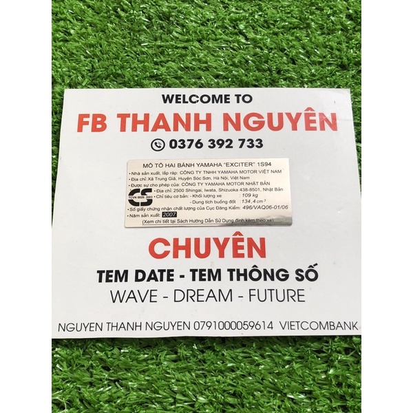 Tem thông số gấp exciter 2007