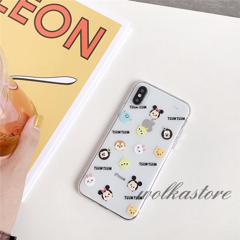 Ốp điện thoại từ nhựa dẻo trong suốt in hoạt hình disney xinh xắn cho iPhone 12mini 12 Pro Max 5 5s 6s 6 7 8 Plus X XS Max XR