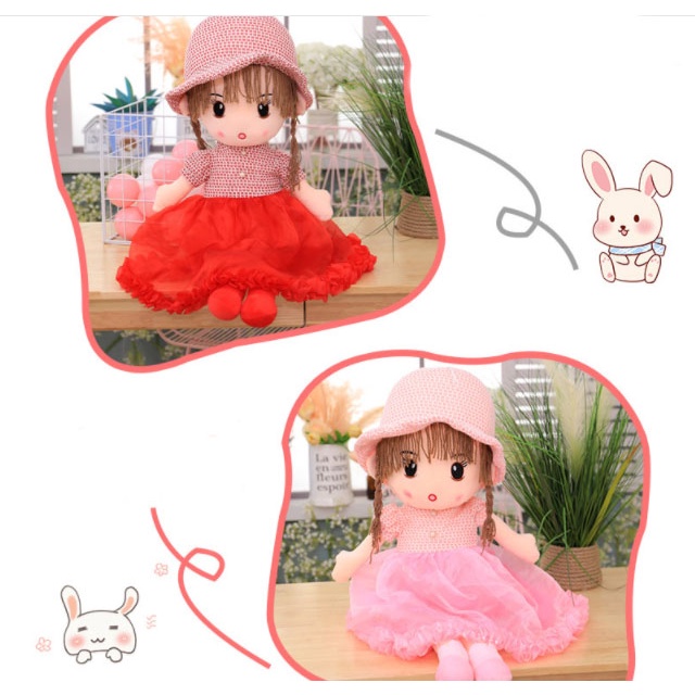 Búp bê gấu bông váy chùm cao cấp 3 màu - 2 size cho bé thỏa sức lựa chọn - đồ chơi Hải Minh