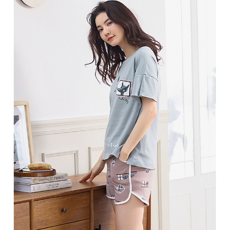 [ẢNH THẬT] Bộ quần đùi nữ vải cotton 100% siêu thoáng mát, kiểu dáng cute - M-2XL | BigBuy360 - bigbuy360.vn