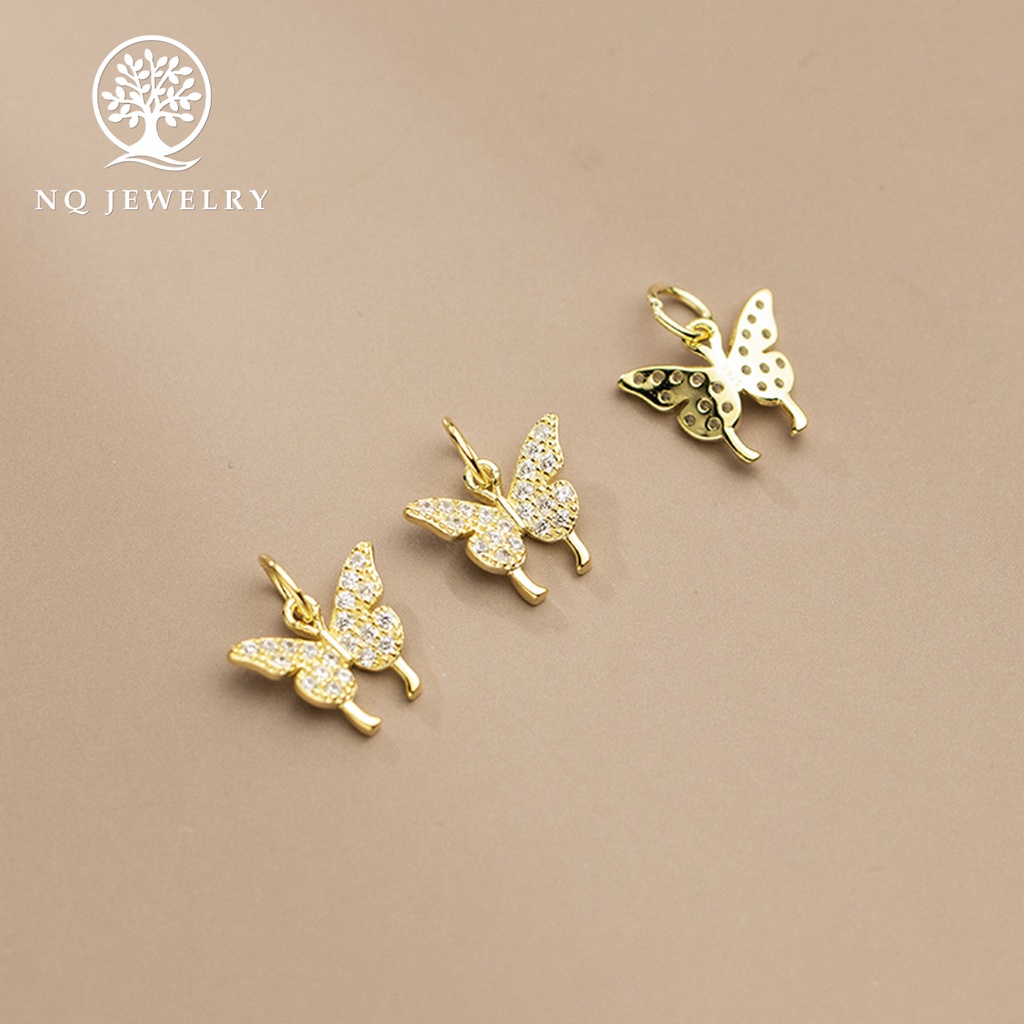 Charm bạc treo hình con bướm đính đá - NQ Jewelry