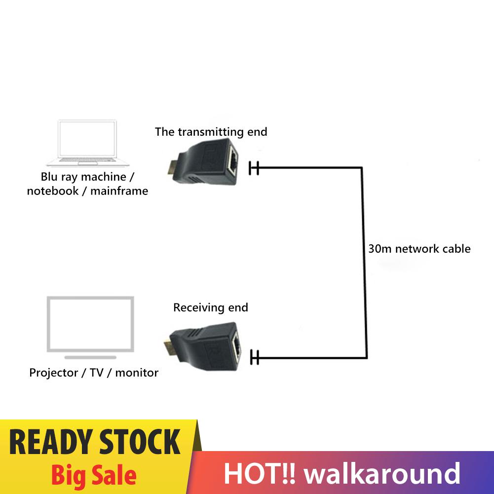 Bộ 2 Đầu Nối Dài Mạng Lan Rj45 4k Hdmi 30m Cat5E Cat6