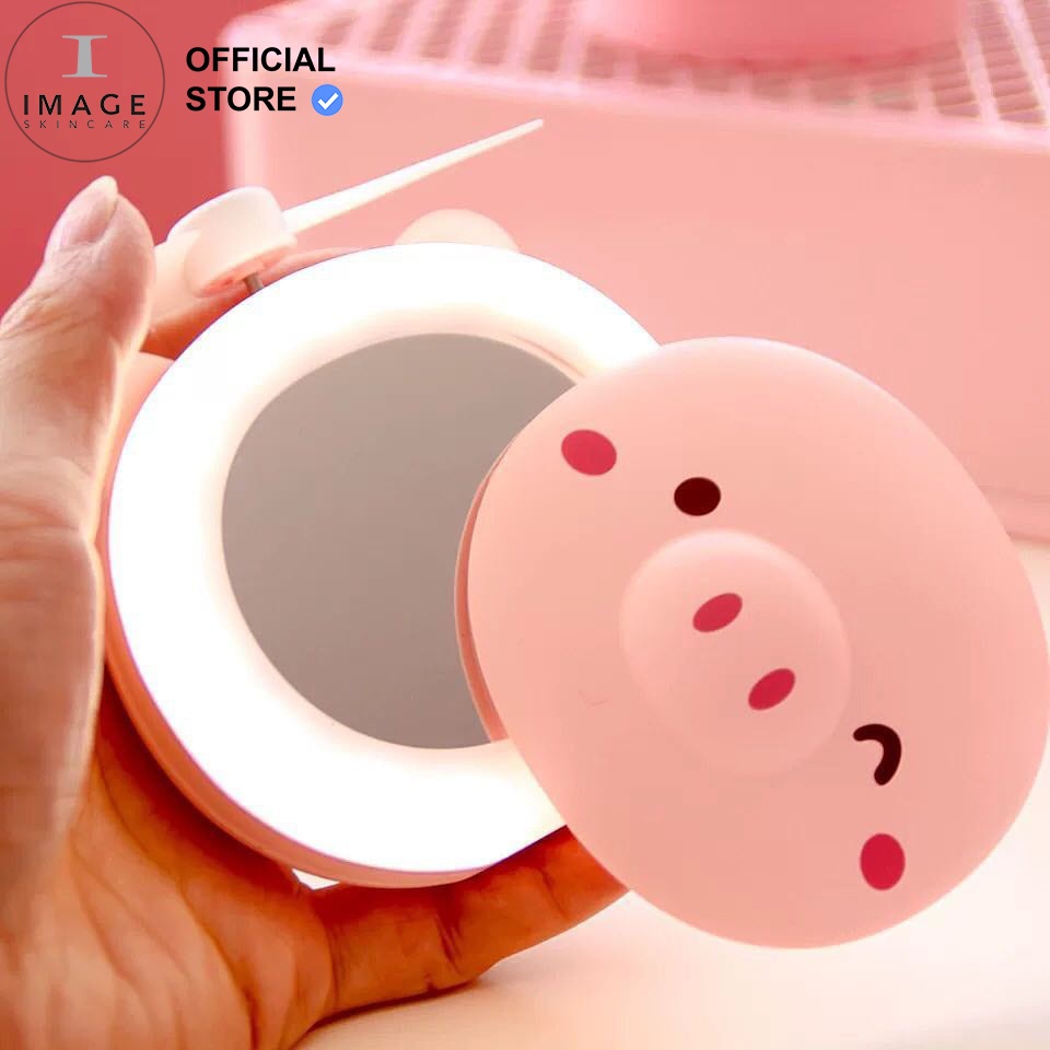 (Chính Hãng) Quạt Heo Có Đèn Kèm Gương Soi