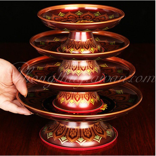 Dĩa trái cây Hoa sen chạm NỔI tinh tế (22cm)