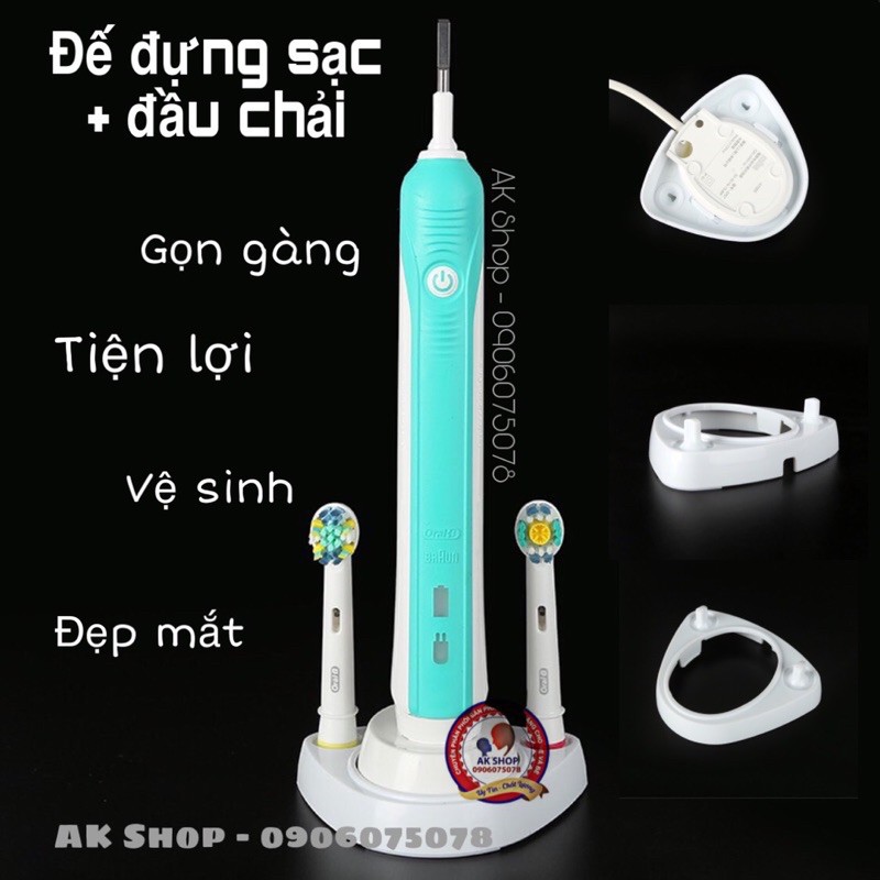 Đế cắm đầu bàn chải điện oral b, đế để đầu bàn chải điện (hàng chất lượng)