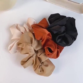 Dây cột tóc Scrunchies, Scrunchies lụa trơn cao cấp S06