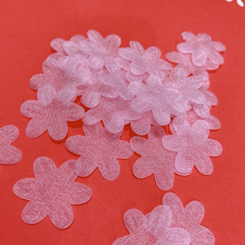 Bịch 72 Hoa voan ép màu hồng phấn size 2,5cm