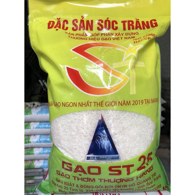Gạo ST25 Đặc Sản Sóc Trăng - Túi 5kg ông Cua. DNTN Hồ Quang Trí (Ngon nhất thế gi | BigBuy360 - bigbuy360.vn