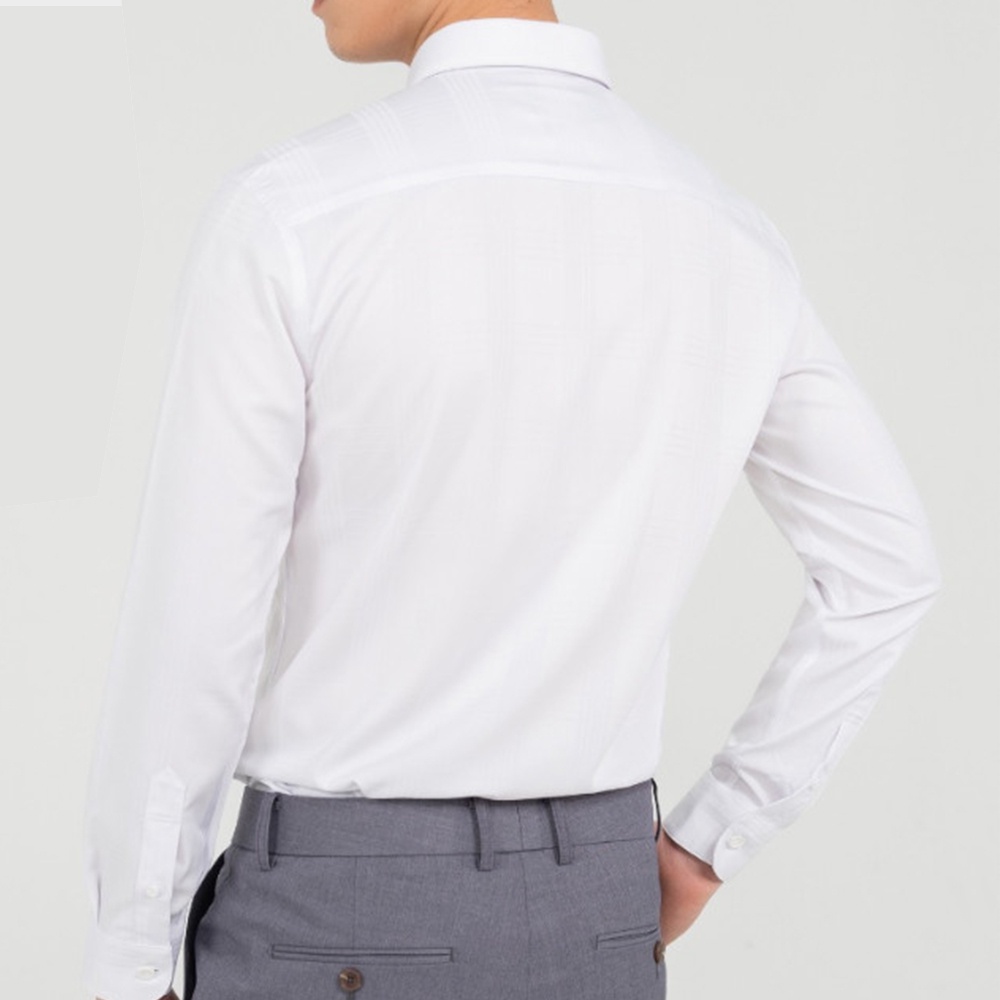 Áo sơ mi nam dài tay màu trắng SAVANI  vải Nano cao cấp, không nhăn, phong cách trẻ trung, lịch lãm