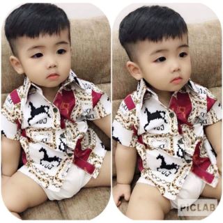 Com bo 3 áo sơ mi lụa bé trai+gái