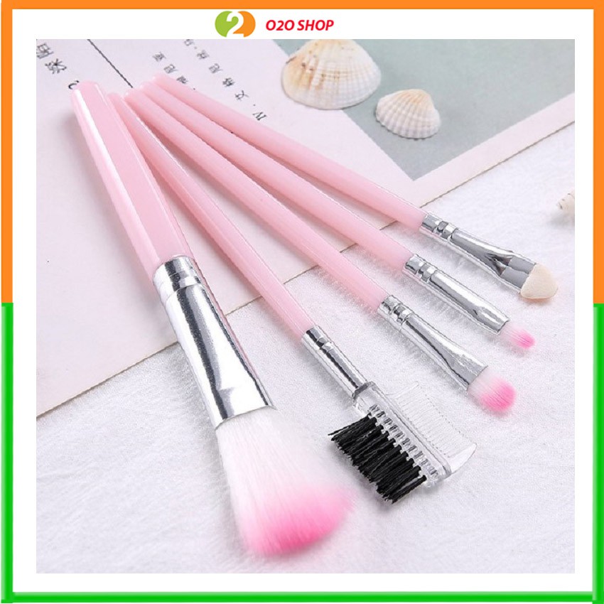 Bộ Cọ Trang Điểm 5 Cây Hồng Nhỏ Gọn Tiện Lợi - Siêu Mịn - Dụng Cụ Trang Điểm Cá Nhân Chuyên Nghiệp– O2O Shop