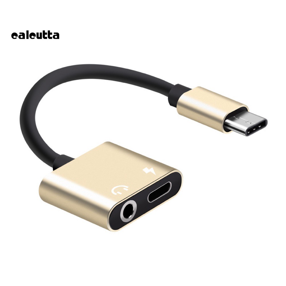 Cáp sạc 2 trong 1 kết nối tín hiệu âm thanh Type-C và 3.5mm