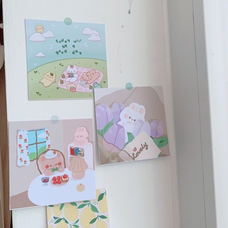 Set card lomo cute trang trí bàn học phong cách Hàn Quốc