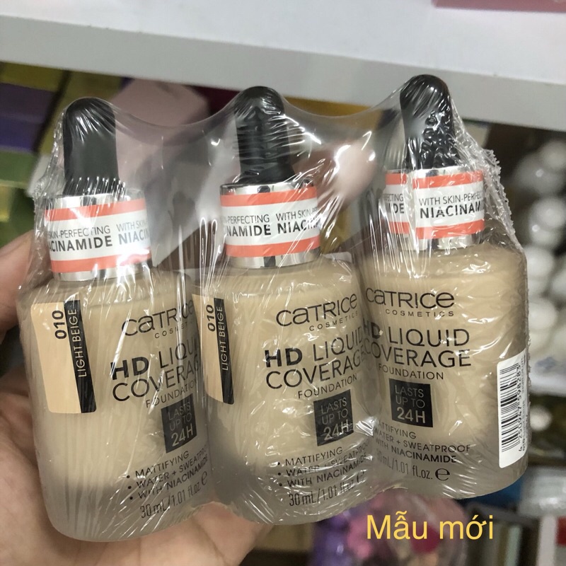 Kem nền FREESHIP Kem nền Catrice 24h HD Liquid Coverage Foundation che khuyết điểm hiệu quả