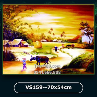 Tranh đính đá Venus VS159 Chiều hoàng hôn kích thước 70x54cm