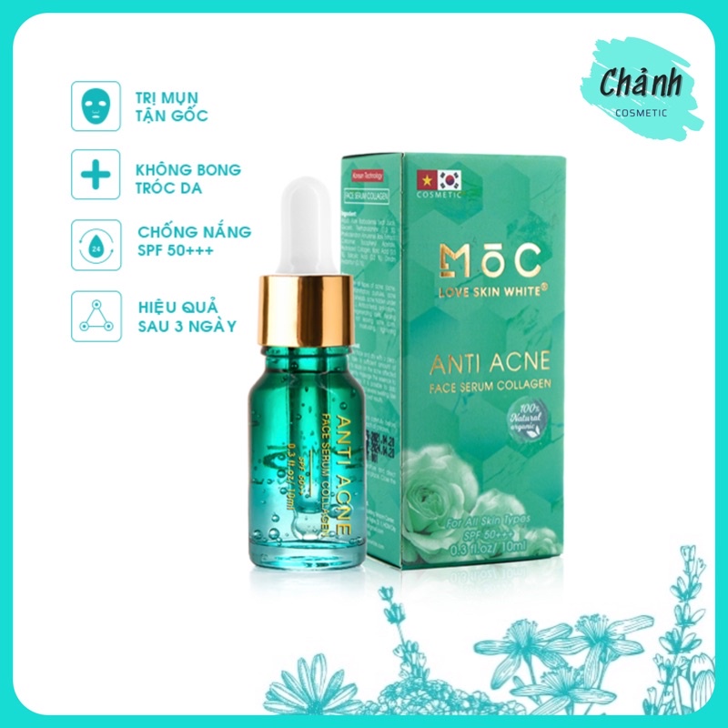 Serum Collagen Ngừa Mụn Thâm – Mờ Sẹo MOC Love Skin White 10ml - ANTI ACNE FACE SERUM COLLAGEN
