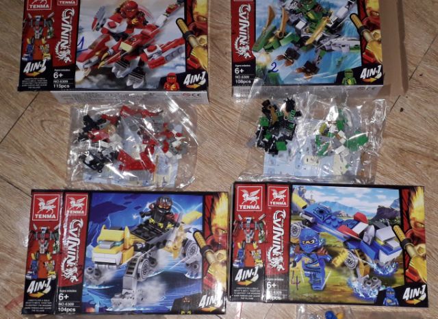 Lắp ráp 1 hộp LegoNinja Linh thú kết hợp thành siêu nhân 6309