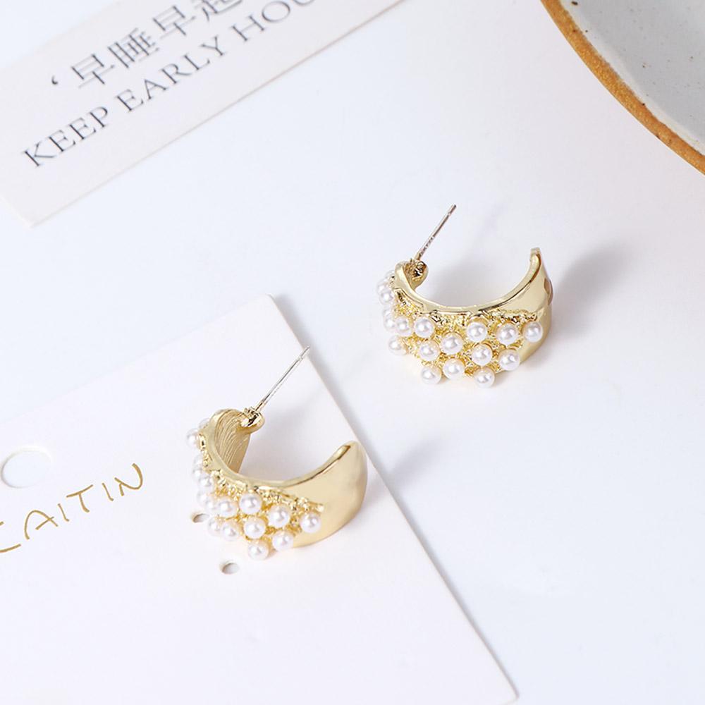 Bông Tai Hình Chữ C Phong Cách Hàn Quốc Thanh Lịch Cho Nữ