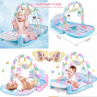 Thảm nhạc có đàn piano, khung treo đồ chơi, có nhạc và đèn mẫu con hươu