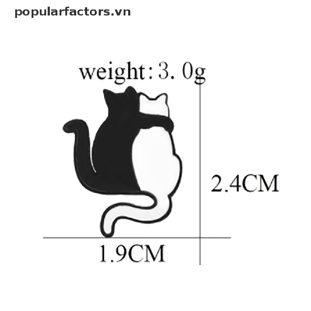 [Phổ Biến] Ghim Cài Áo Tráng Men Hình Mèo Ôm Nhau Hoạt Hình Dễ Thương [VN]