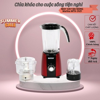 Máy xay sinh tố 3 cối nhựa có cối ép matika mtk-3121