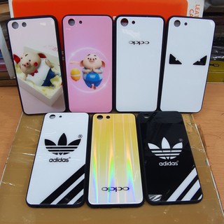 ốp lưng Oppo A83 bóng kính ; viền nhựa dẻo