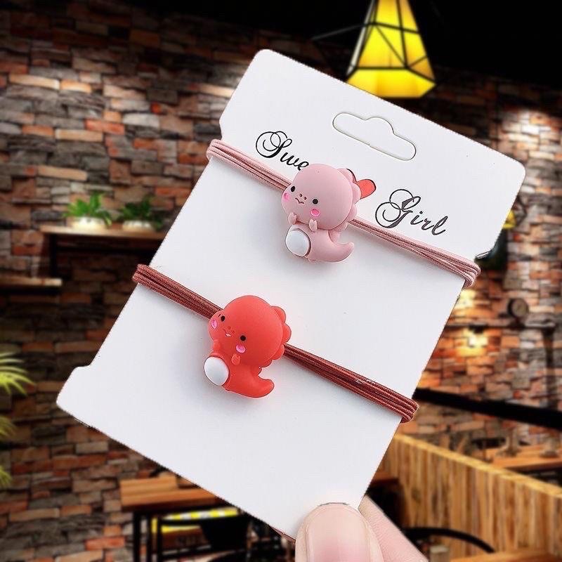 Sét Combo 10 dây cột tóc hình khủng long dễ thương làm quà tặng khách phong cách hàn quốc
